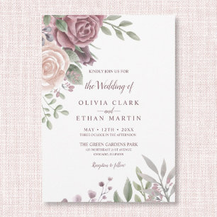 Roos Waterverf Floral Bouquet Invita Kaart
