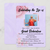 Roos Waterverf Floral Celebration of Life Service Kaart (Voorkant / Achterkant)