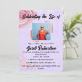 Roos Waterverf Floral Celebration of Life Service Kaart (Staand voorkant)