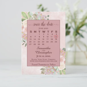 Roos Waterverf Floral Wedding Agenda Save The Date