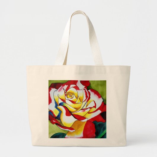Roos waterverf grote tote bag (Voorkant)