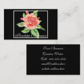 Roos waterverf in een Lijst Visitekaartje (Voorkant / Achterkant)