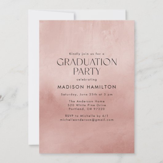 Roos Waterverf Kristal Fotogradatie Partij Kaart (Achterkant)