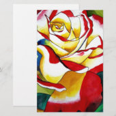 Roos waterverf oorspronkelijke kunstbloem briefpapier (Voorkant / Achterkant)