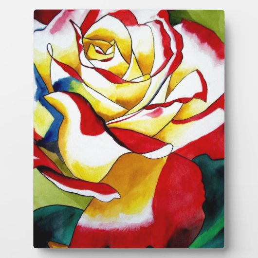 Roos waterverf oorspronkelijke kunstbloem fotoplaat (Voorkant)