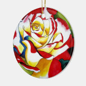 Roos waterverf oorspronkelijke kunstbloem keramisch ornament (Links)