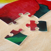 Roos waterverf oorspronkelijke kunstbloem legpuzzel (Zijkant)