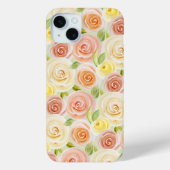 Roos waterverf Pattered Case-Mate iPhone Case (Achterkant)