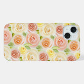Roos waterverf Pattered iPhone Hoesje (Achterkant horizontaal)