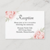 Roos Waterverf Pink Floral Weddenschap Informatiekaartje (Voorkant)