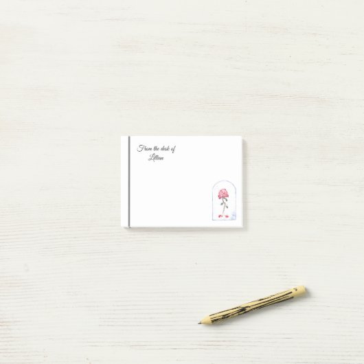 Roos waterverf post-it® notes (Op bureau)