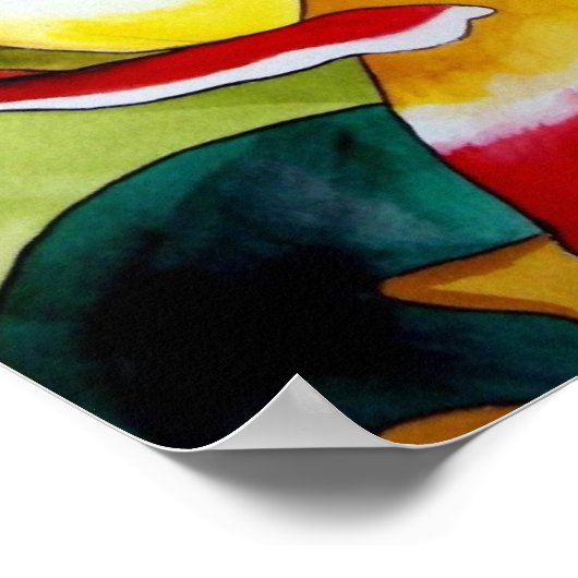 Roos waterverf poster (Hoek)