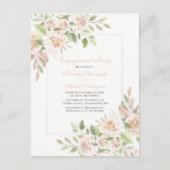 Roos Waterverf Roze Floral Engagement Party Invi Uitnodiging Briefkaart (Voorkant)