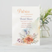 Roos-waterverf uitnodiging (Staand voorkant)