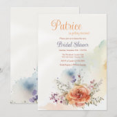 Roos-waterverf uitnodiging (Voorkant / Achterkant)