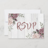  Roos Waterverf Vloer Bouquet Wood RSVP Kaartje (Voorkant)