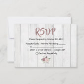  Roos Waterverf Vloer Bouquet Wood RSVP Kaartje (Achterkant)
