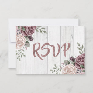  Roos Waterverf Vloer Bouquet Wood RSVP Kaartje
