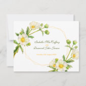 Roos waterverf witte botanica bruiloft RSVP kaartje (Voorkant)