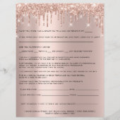 Roos Waxing Depilation Liability Waiver Release Flyer (Achterkant)