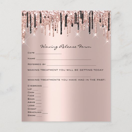 Roos Waxing Depilation Liability Waiver Release Flyer (Voorkant)