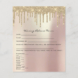 Roos Waxing Depilation Liability Waiver Release Flyer