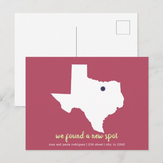 Roos We vonden een nieuwe spot - Texas Moving Anno Briefkaart (Voorkant / Achterkant)