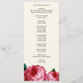  Roos | Weddenprogramma-rackkaart Programmakaart (Achterkant)