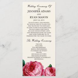  Roos | Weddenprogramma-rackkaart Programmakaart