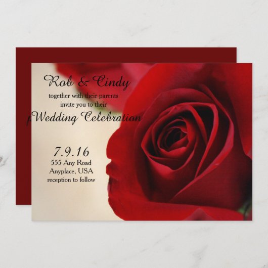 Roos Weddenschap Kaart (Voorkant / Achterkant)