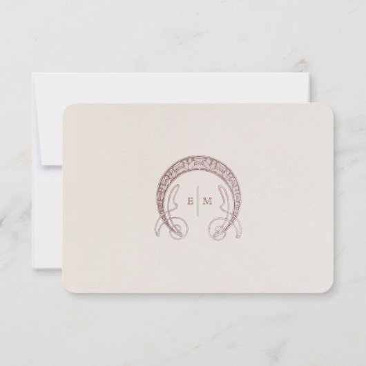 Roos Weddenschap RSVP Art Nouveau Mucha invoegen Kaart (Achterkant)