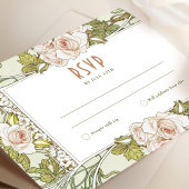 Roos Weddenschap RSVP Art Nouveau Mucha invoegen Kaart