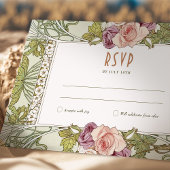 Roos Weddenschap RSVP  Art Nouveau Mucha invoegen Kaart