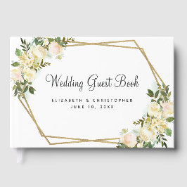 Roos Weddenschap White Gold Lijst Waterverf Chic Gastenboek