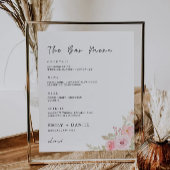 Roos Wedding Bar Menu Sign Sjabloon Poster