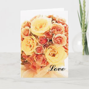Roos Wedding Bouquet Note Kaart Sjabloon