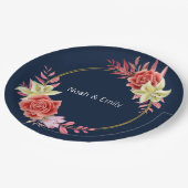 Roos Wedding Classic Round Sticker Papieren Bordje (Gekanteld)