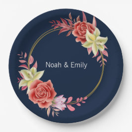 Roos Wedding Classic Round Sticker Papieren Bordje