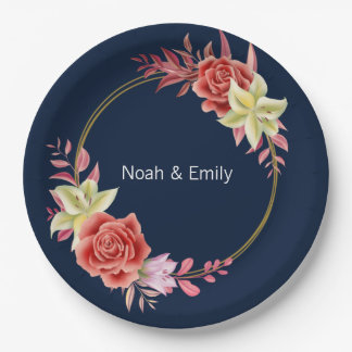 Roos Wedding Classic Round Sticker Papieren Bordje