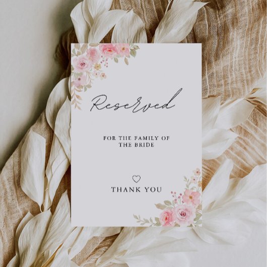 Roos Wedding Gereserveerde bruid's familie Sign Sj Kaart