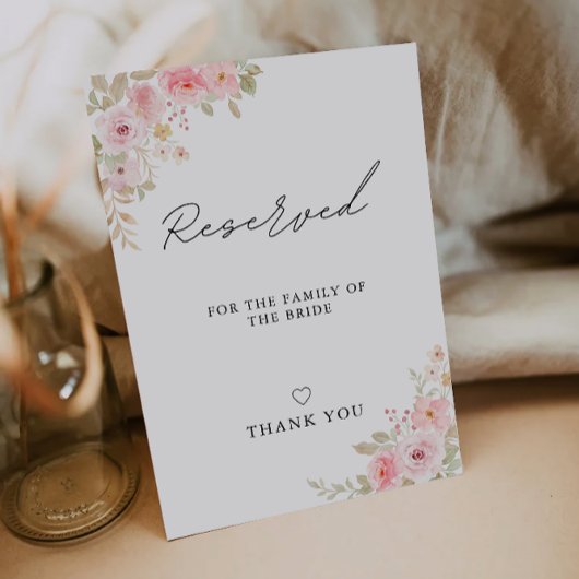 Roos Wedding Gereserveerde bruid's familie Sign Sj Kaart