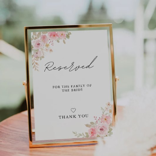 Roos Wedding Gereserveerde bruid's familie Sign Sj Kaart