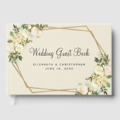Roos Wedding Gold Lijst Waterverf Chic Floral Gastenboek (Voorkant)