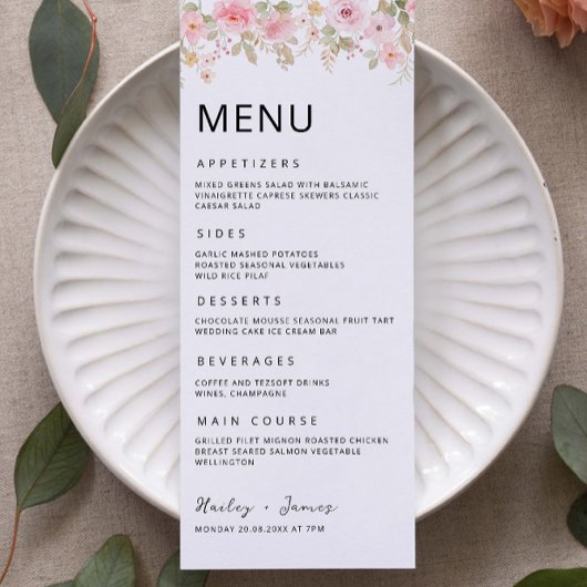 Roos Wedding Menu Kaarten Sjabloon