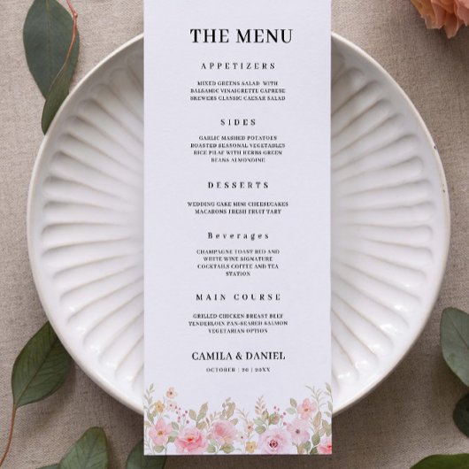 Roos Wedding Menu Kaarten Sjabloon