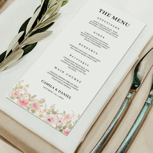 Roos Wedding Menu Kaarten Sjabloon