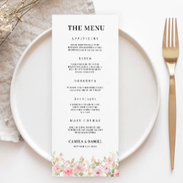 Roos Wedding Menu Kaarten Sjabloon