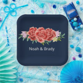 Roos Wedding Papieren Bordje (Feest)