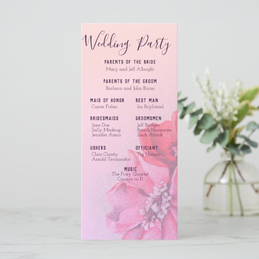  Roos Wedding Programme Programmakaart (Staand voorkant)