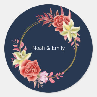 Roos Wedding Ronde Sticker